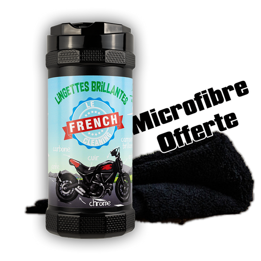 Pot de lingettes brillantes + Microfibre Offerte